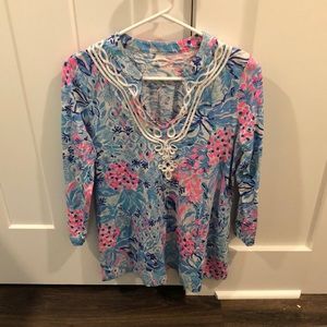 Lily Pulitzer swim cover up with 3/4 sleeves